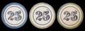 SET OF THREE $25 SCRIMSHAWED I