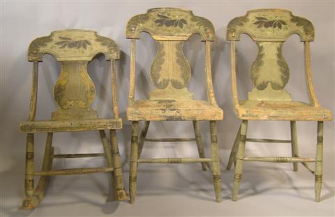 SET OF THREE AMERICAN FANCY PAINTED