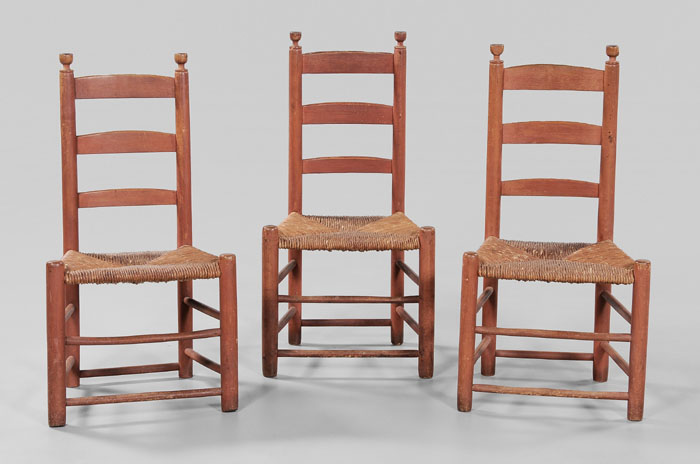 Set of Three American Ladder-Back