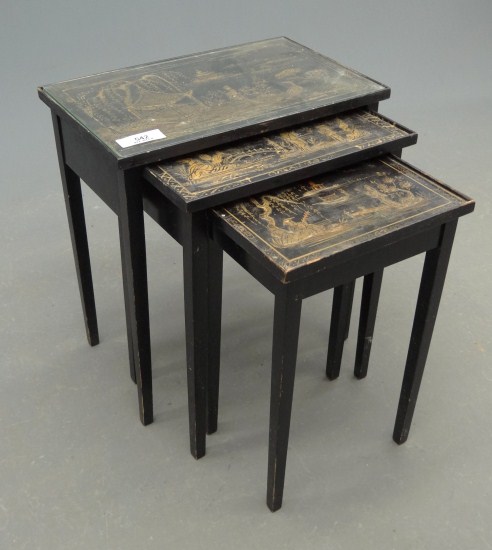 Set of three Asian nesting tables.