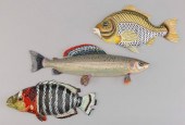 SET OF THREE CARVED AND PAINTE