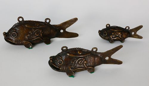 SET OF THREE CHIMING PATINA