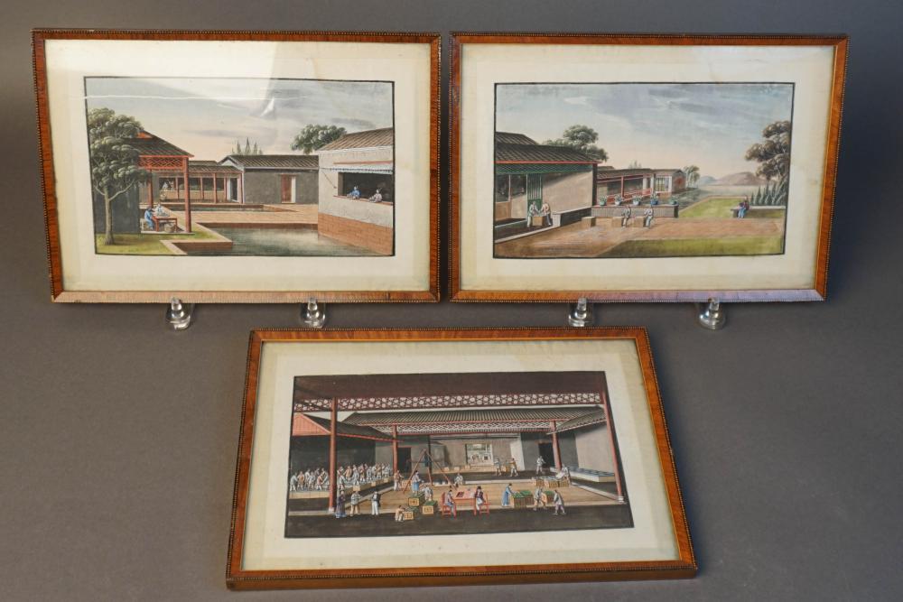 SET OF THREE CHINA TRADE GENRE