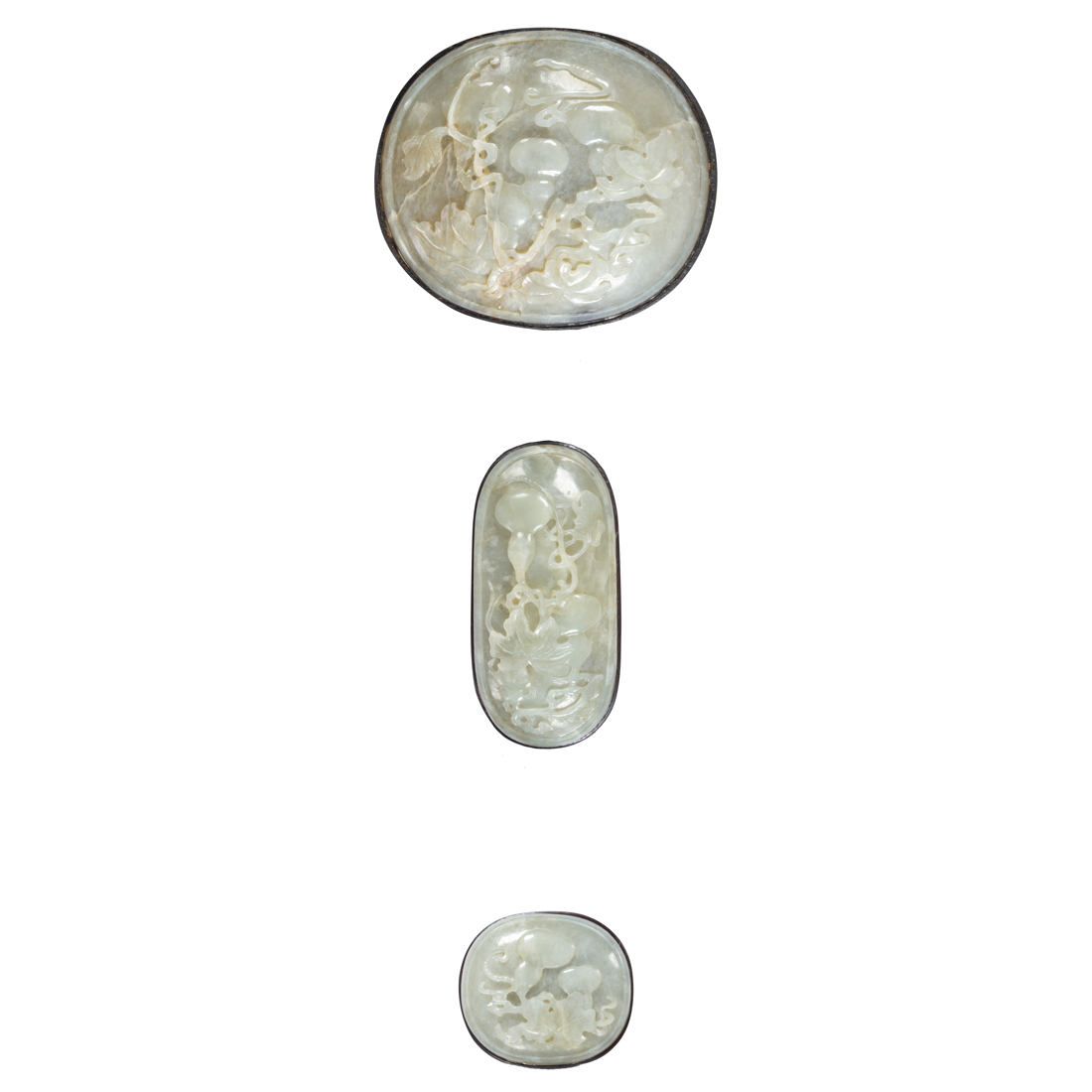 SET OF THREE CHINESE WHITE JADE