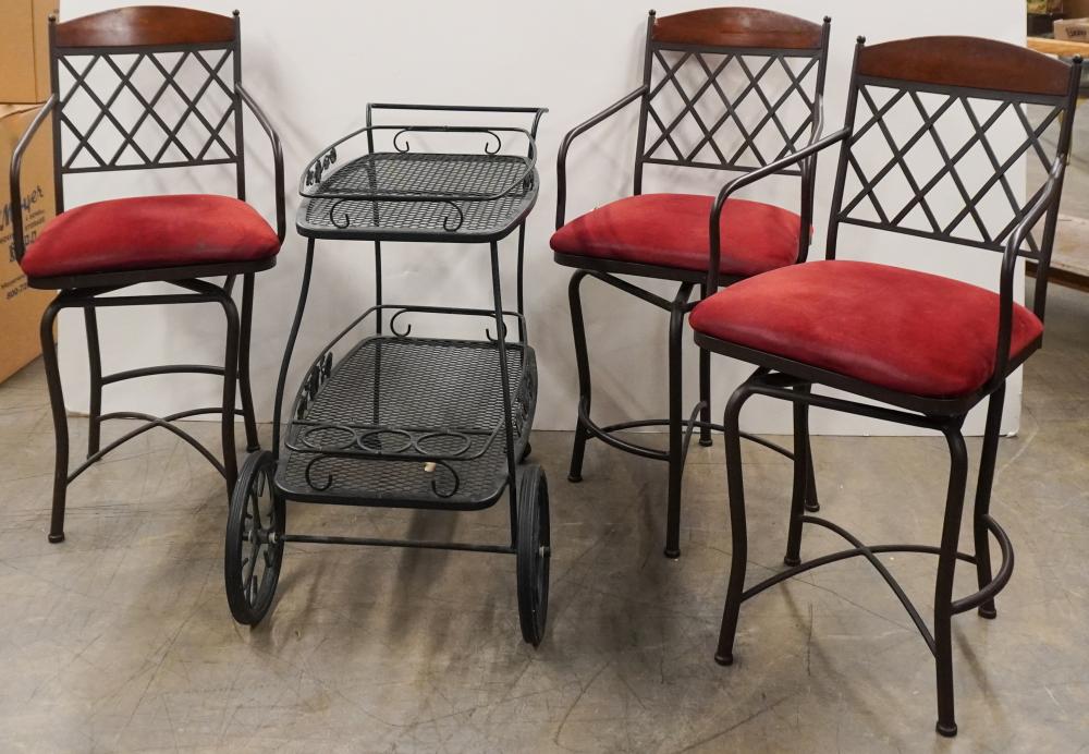 SET OF THREE CONTEMPORARY PATINATED