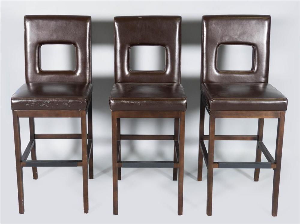SET OF THREE CONTEMPORARY WALNUT