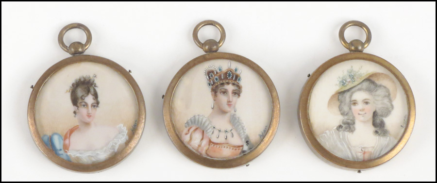 SET OF THREE CONTINENTAL PORTRAIT