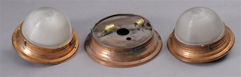 SET OF THREE COPPER AND PRESSED