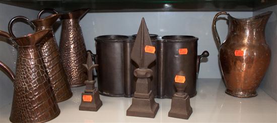 Set of three copper graduated