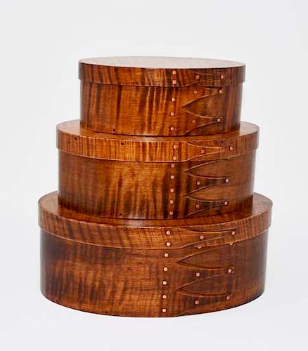 SET OF THREE CURLY MAPLE