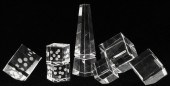 SET OF THREE CYSTAL DICE. Toge