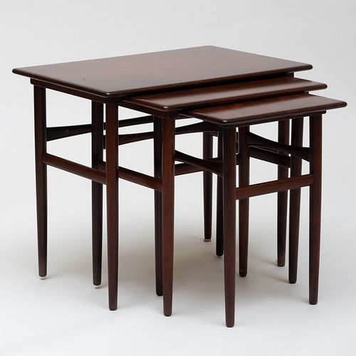 SET OF THREE DANISH MODERN ROSEWOOD