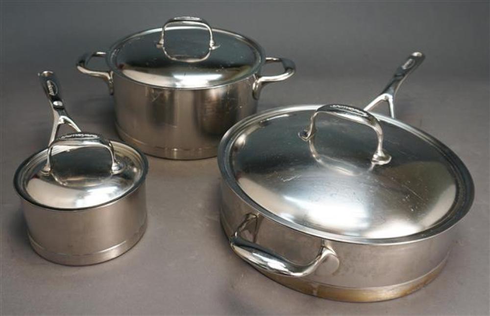 SET OF THREE DEMEYERE STAINLESS