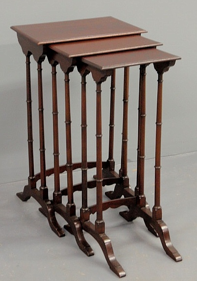 Set of three English mahogany