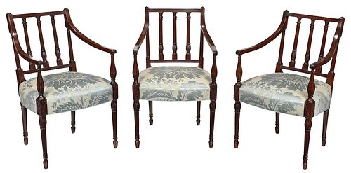 SET OF THREE FEDERAL CARVED