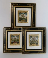 SET OF THREE GERMAN HAND-COLOR