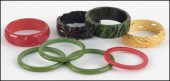 SET OF THREE GREEN BAKELITE BR