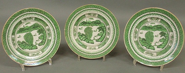 Set of three green Chinese