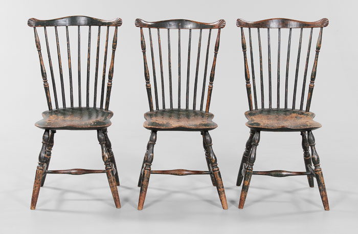 Set of Three Green-Painted