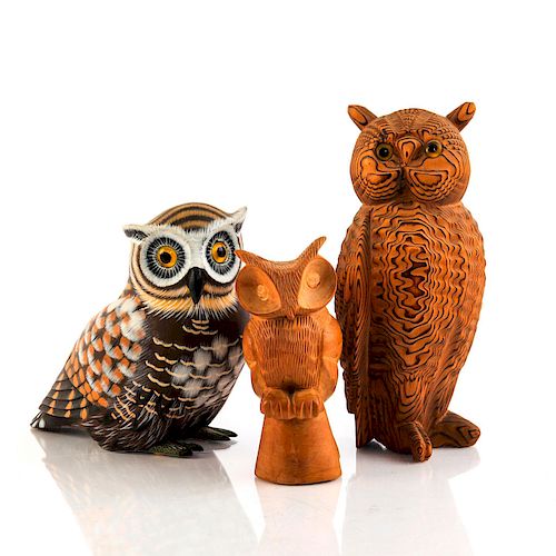 SET OF THREE HANDCARVED WOODEN