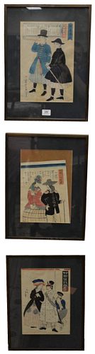 SET OF THREE JAPANESE WOODBLOCK