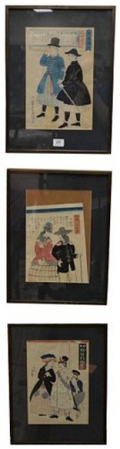 SET OF THREE JAPANESE WOODBLOC