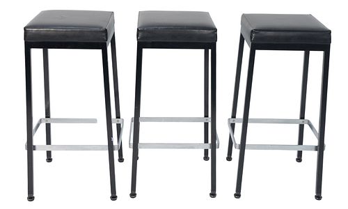 SET OF THREE KNOLL BAR STOOLS,