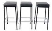 SET OF THREE KNOLL BAR STOOLS,