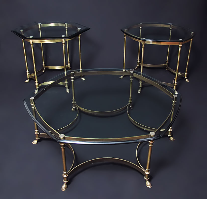 SET OF THREE LABARGE BRASS AND