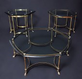 SET OF THREE LABARGE BRASS AND