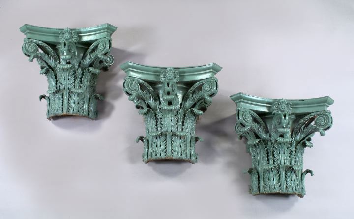 Set of Three Large Wrought-Iron and