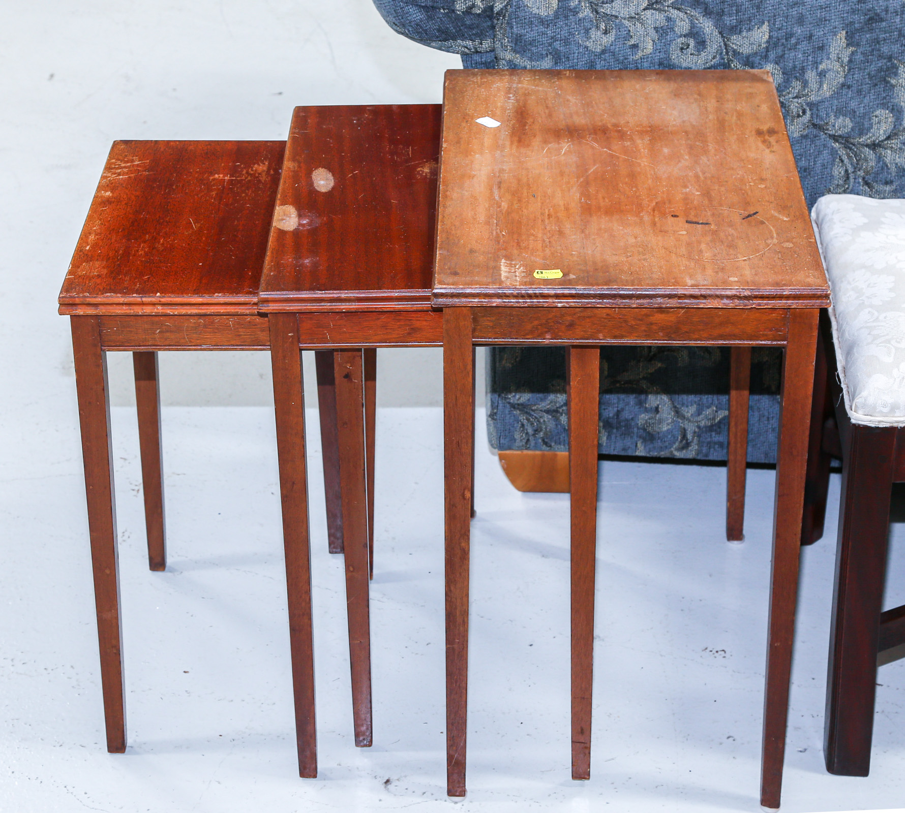 SET OF THREE MAHOGANY NESTING