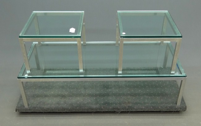 Set of three modern glass top