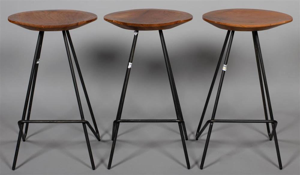 SET OF THREE MODERN WOOD SADDLE