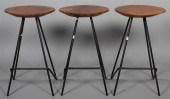 SET OF THREE MODERN WOOD SADDL