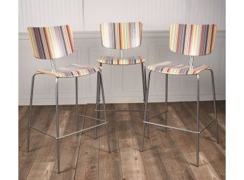 Set of three modern wood and