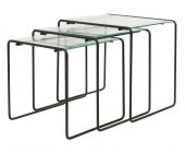 SET OF THREE MODERNIST GLASS A