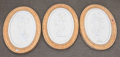 SET OF THREE OVAL PLASTER