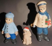 SET OF THREE POLYCHROME DECORA