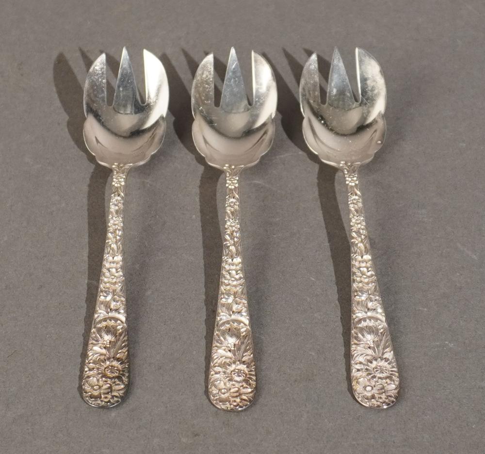 SET OF THREE S. KIRK & SON REPOUSSE