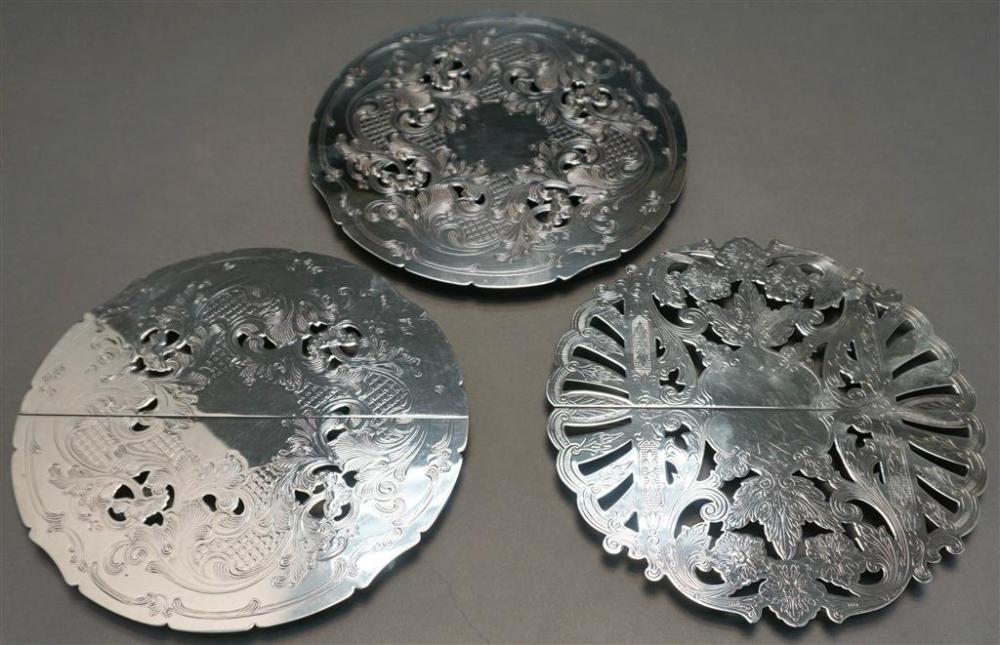 SET OF THREE SILVER PLATE