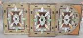 SET OF THREE STAINED GLASS WIN