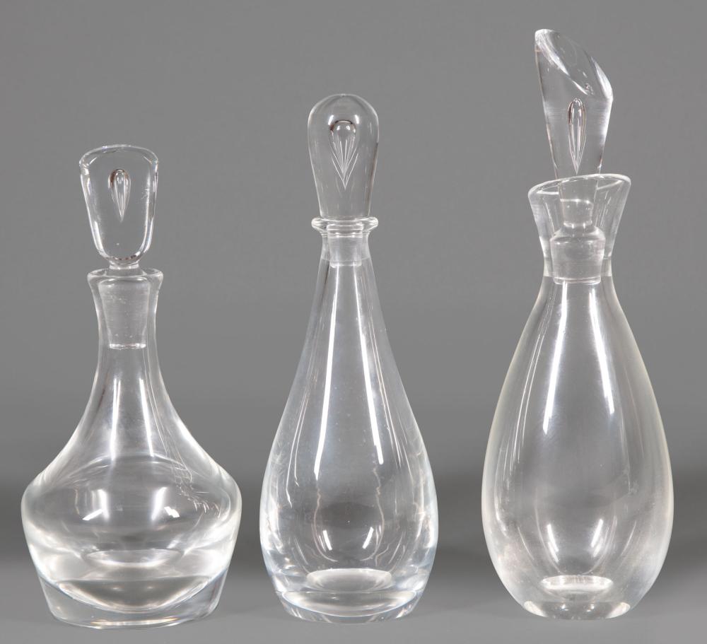 SET OF THREE STEUBEN GLASS