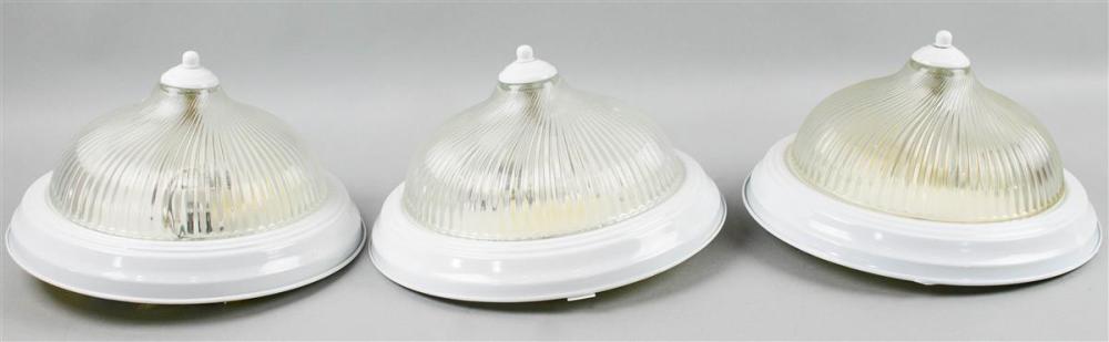 SET OF THREE WHITE CONTEMPORARY