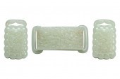 SET OF THREE WHITE JADE BELT B