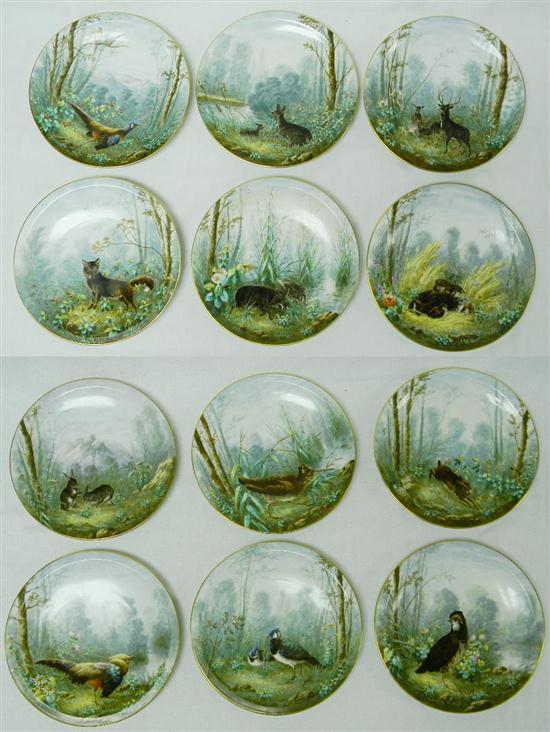 Set of twelve 9 1/2'' diam. hand