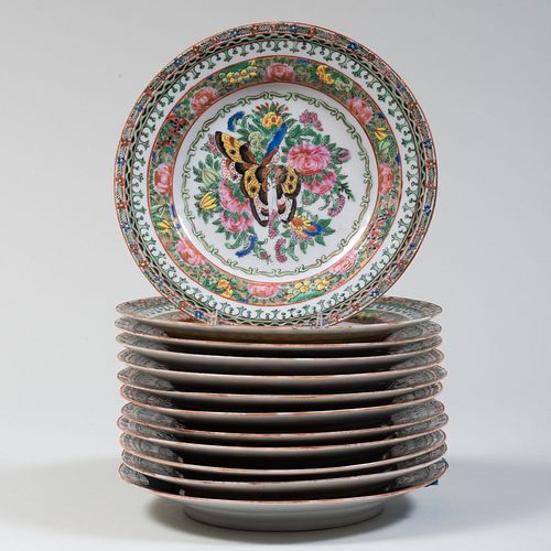 SET OF TWELVE CHINESE EXPORT ROSE