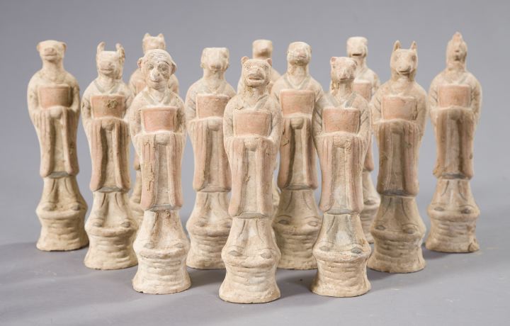 Set of Twelve Chinese Terra Cotta