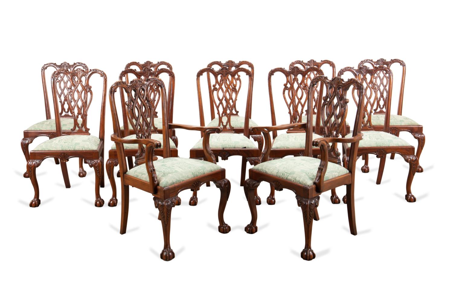 SET OF TWELVE CHIPPENDALE STYLE