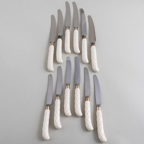 SET OF TWELVE ENGLISH PORCELAIN